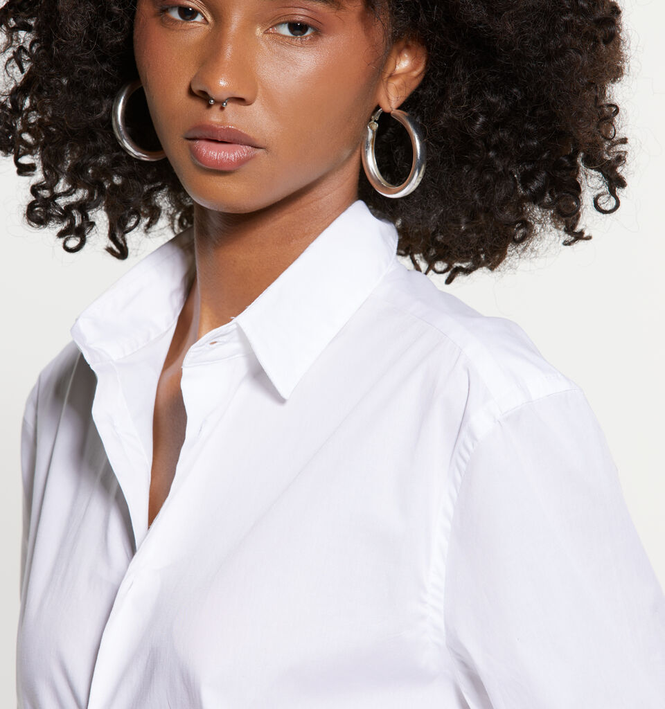 White slim fit shirt - women's shirts - White | Sisley image number 4